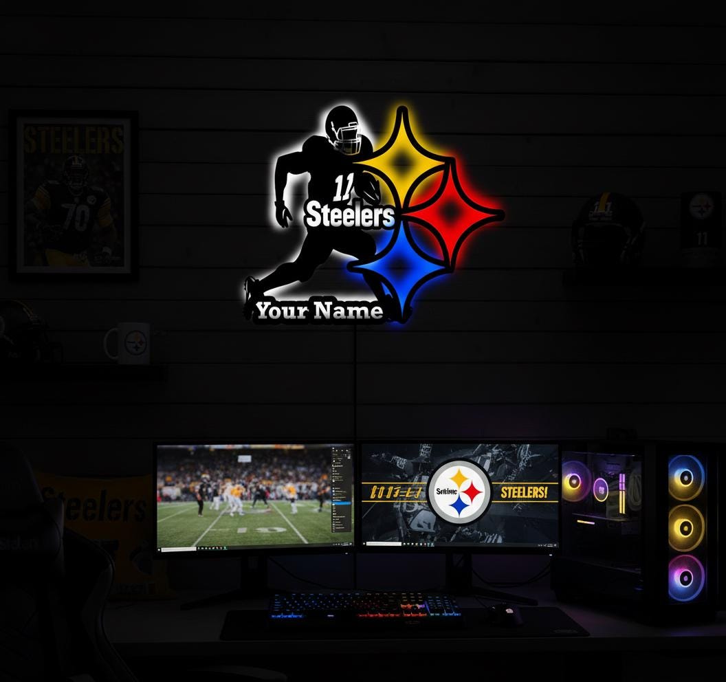Pittsburgh Steelers Wall Art - NFL Team Logo Decor - Football Fan Gift