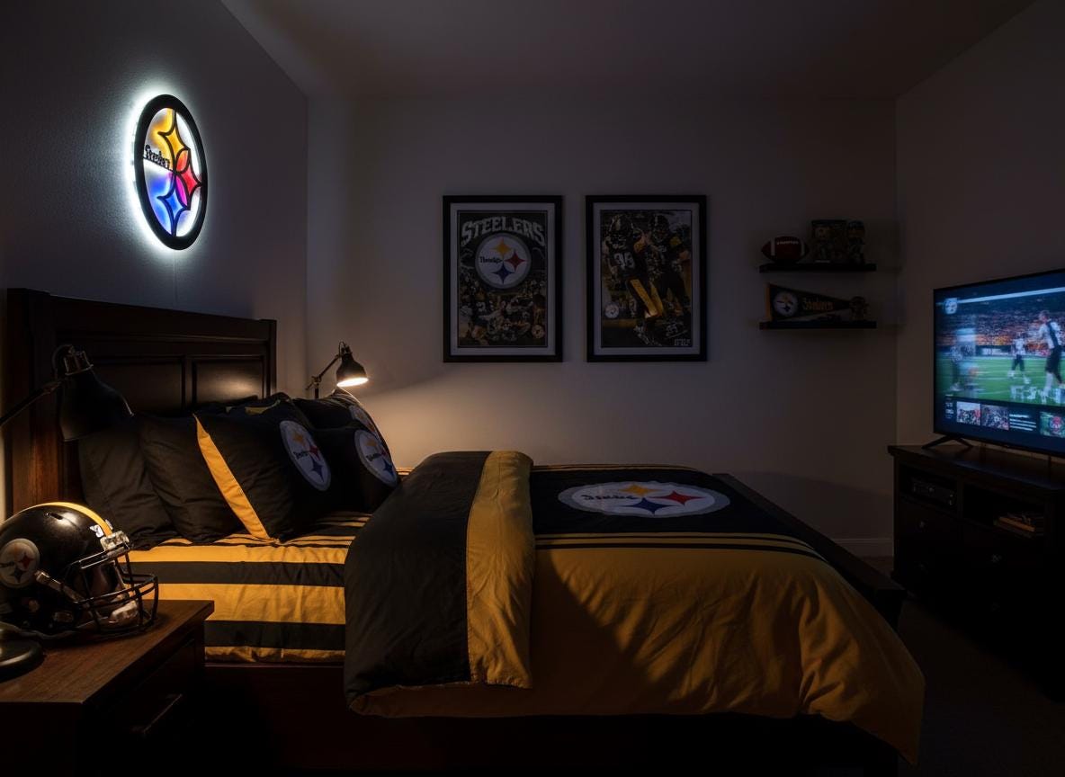 Pittsburgh Steelers Wall Art - Team Logo Football Decor Game Room Gift