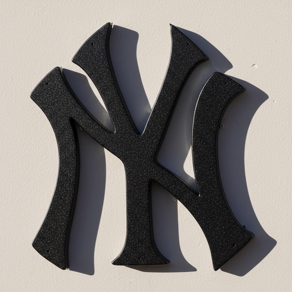 New York Yankees Wall Art - Team Logo Baseball Fan Man Cave Decor Gift