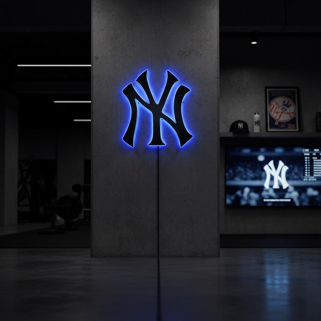 New York Yankees Wall Art - Team Logo Baseball Fan Man Cave Decor Gift