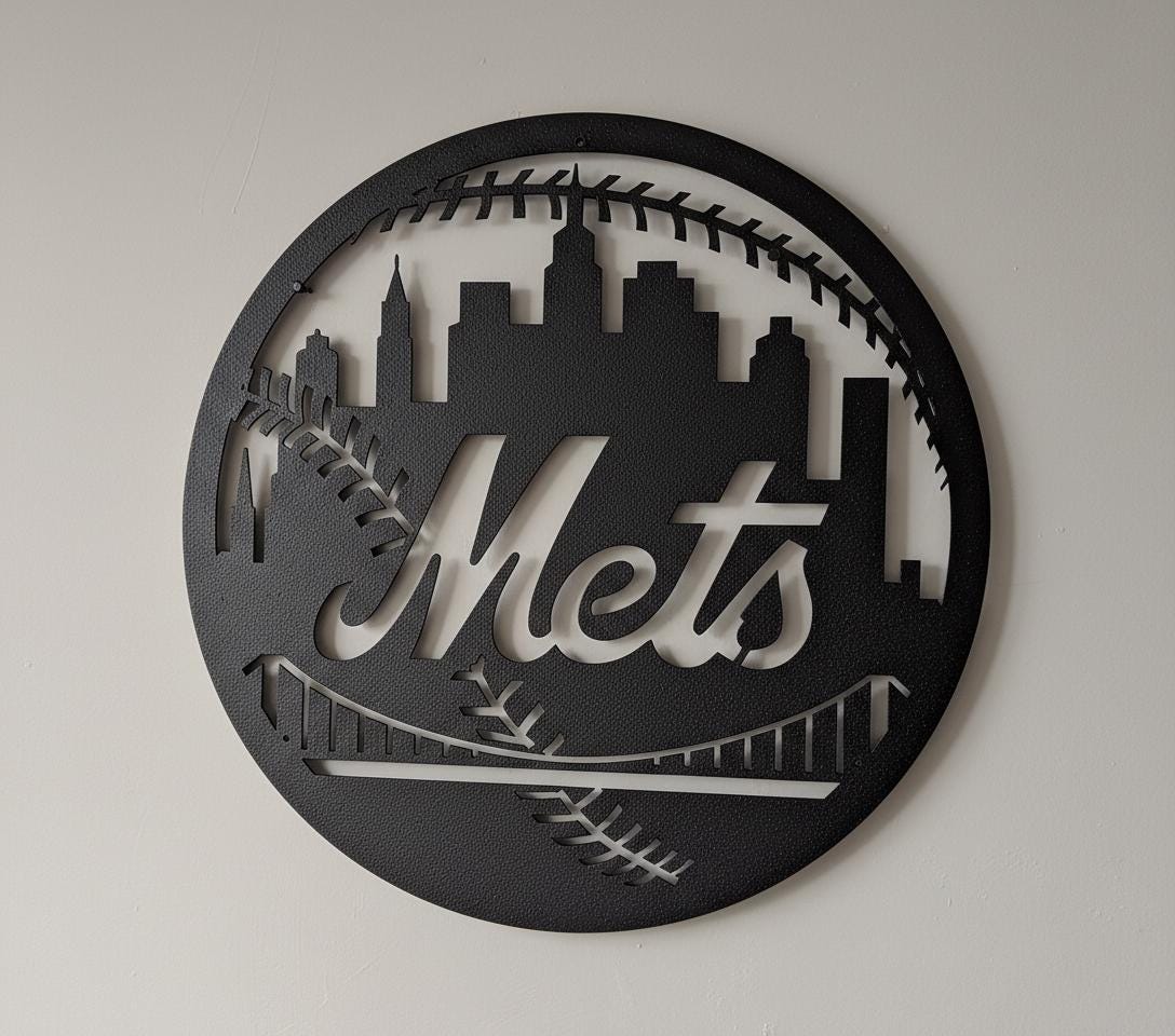 New York Mets Wall Art - MLB Team Logo Game Room Decor Gift