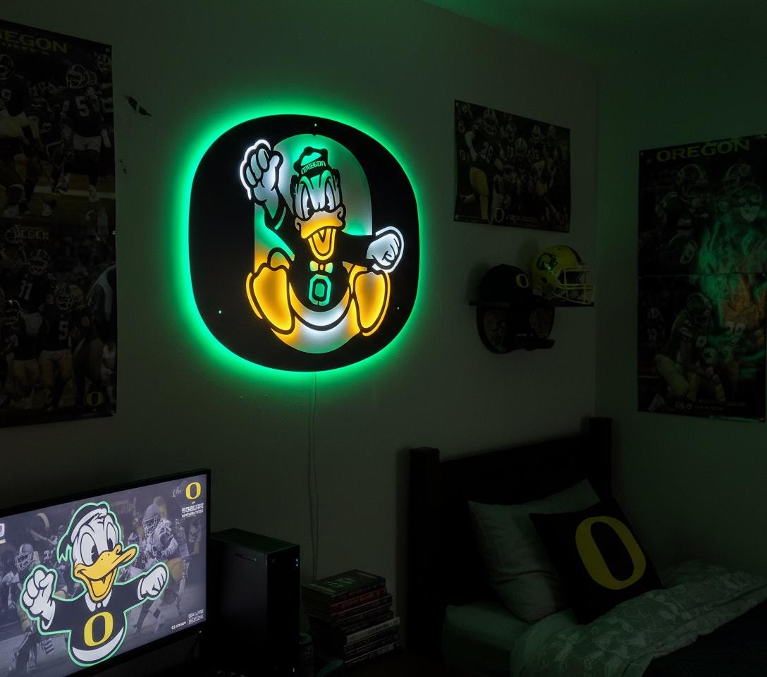 Oregon Ducks Wall Art - NCAA Team Logo Decor for Game Room & Man Cave