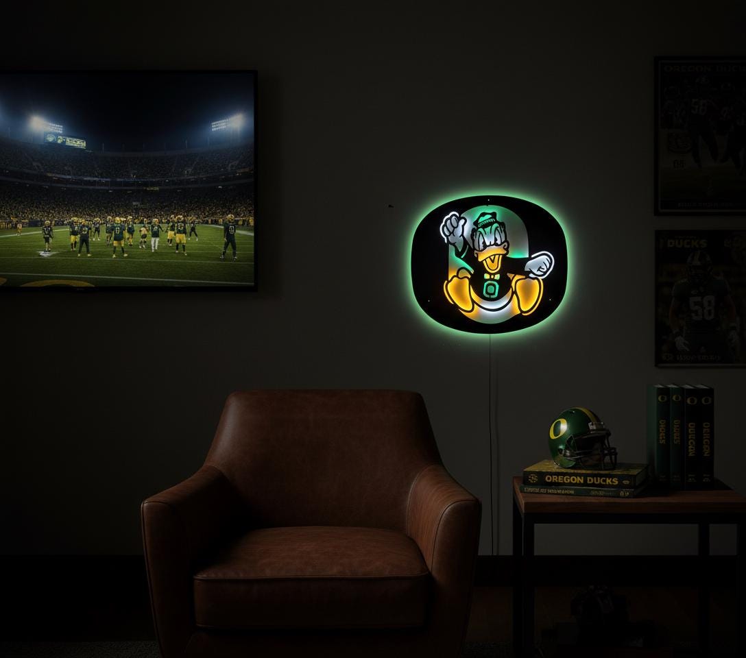 Oregon Ducks Wall Art - NCAA Team Logo Decor for Game Room & Man Cave