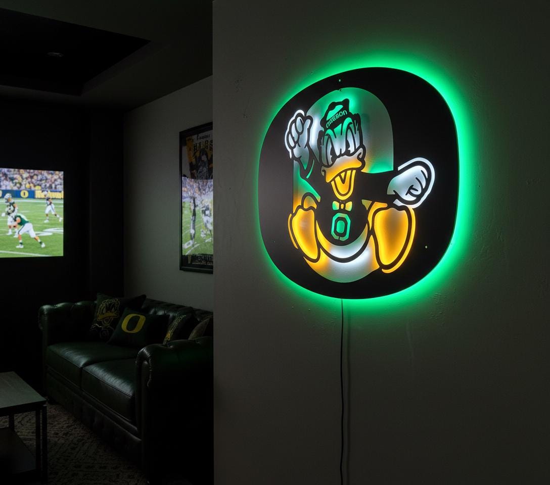 Oregon Ducks Wall Art - NCAA Team Logo Decor for Game Room & Man Cave