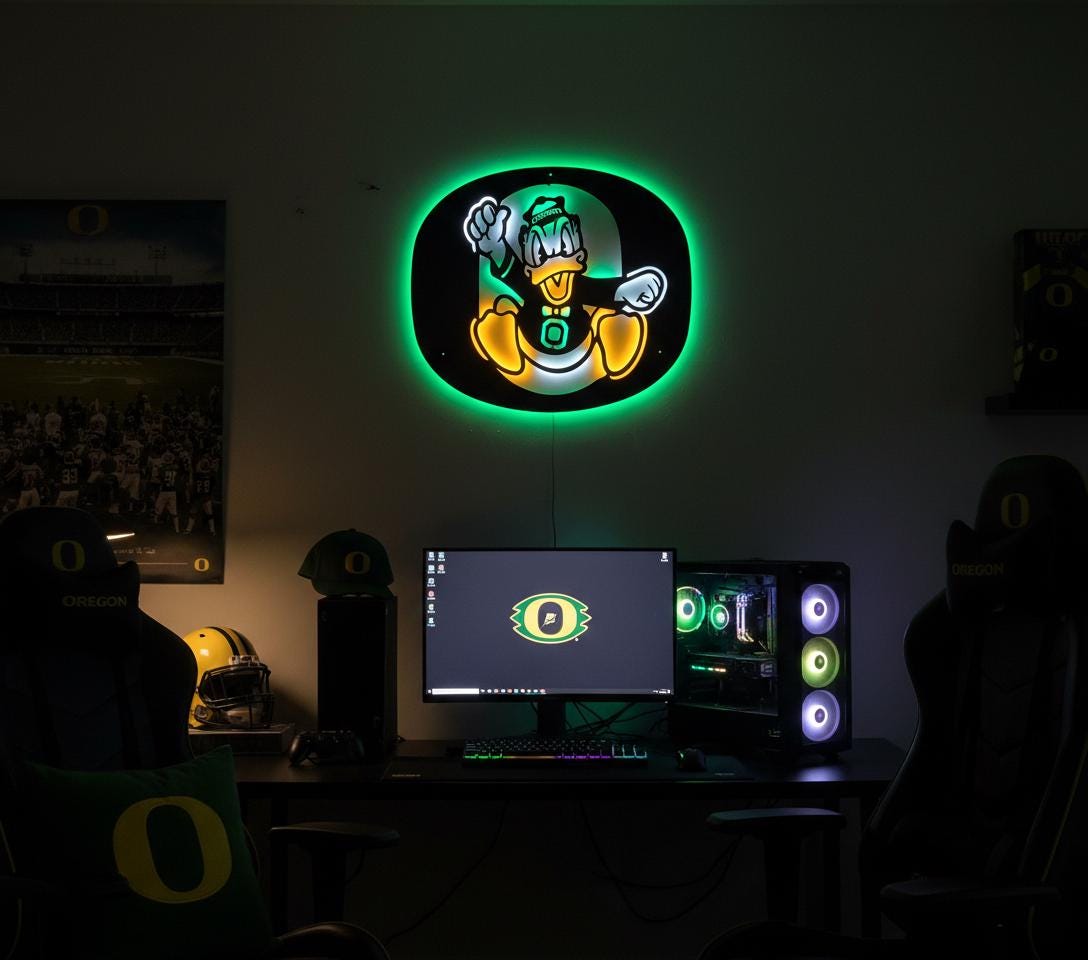 Oregon Ducks Wall Art - NCAA Team Logo Decor for Game Room & Man Cave