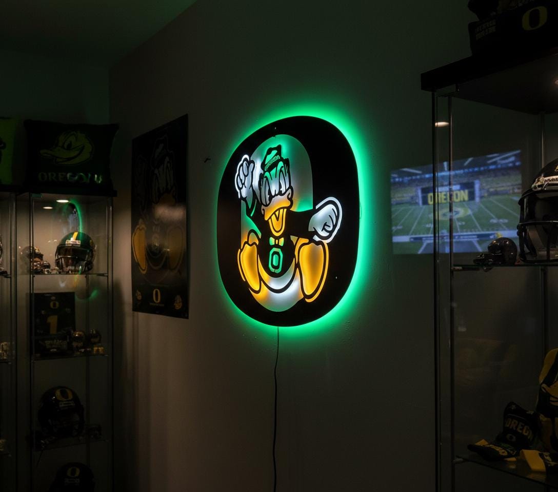 Oregon Ducks Wall Art - NCAA Team Logo Decor for Game Room & Man Cave