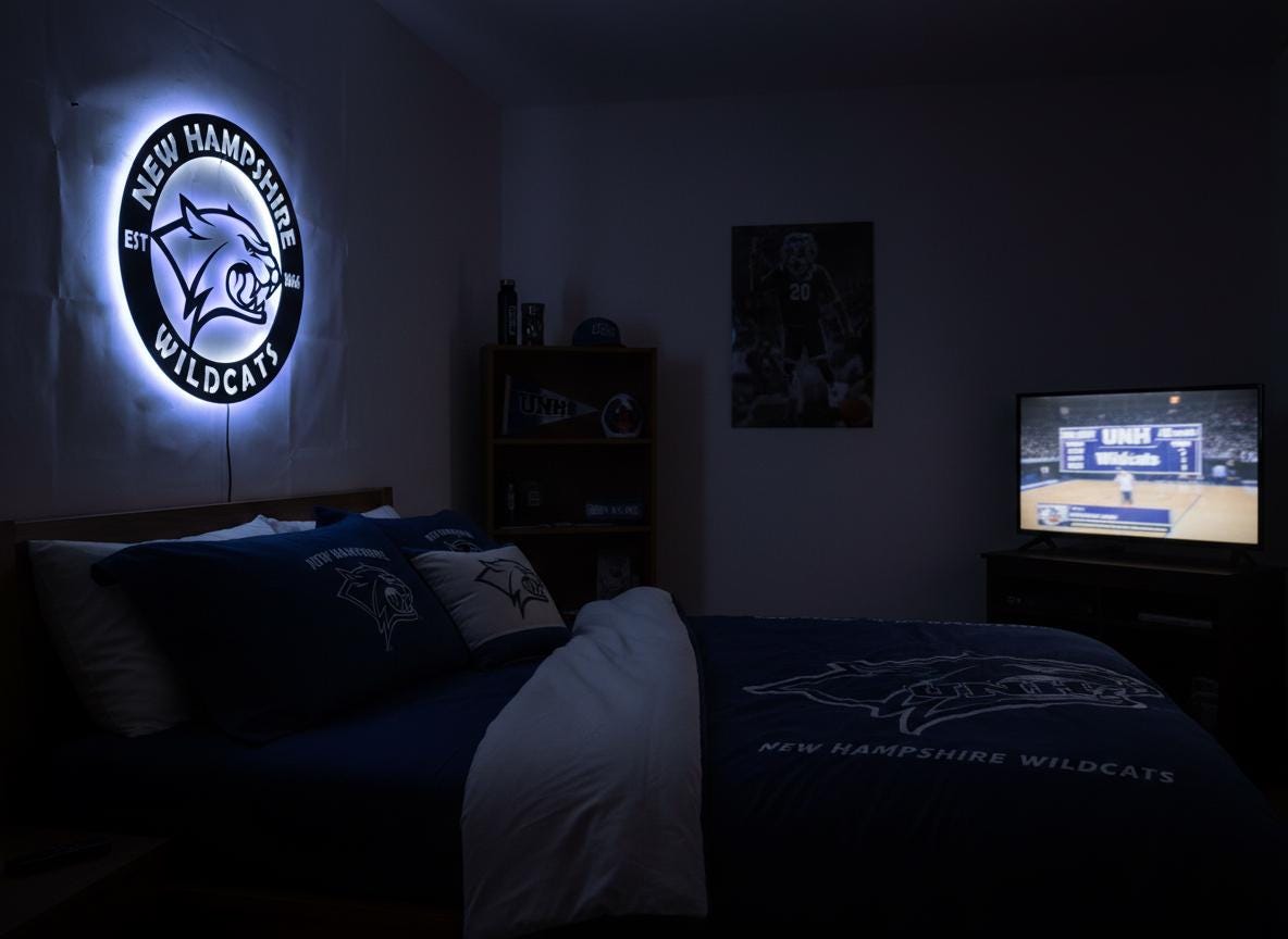 New Hampshire Wildcats Wall Art - NCAA College Game Room Decor Gift