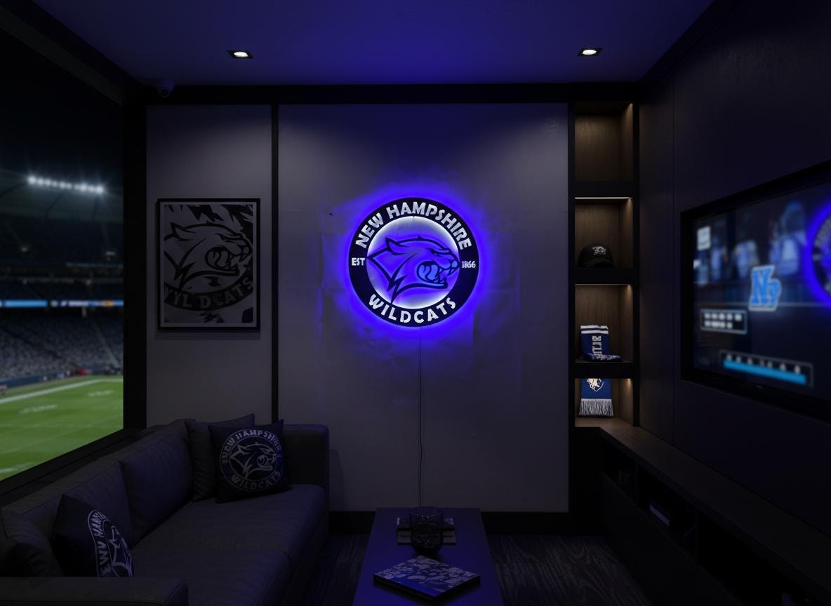 New Hampshire Wildcats Wall Art - NCAA College Game Room Decor Gift