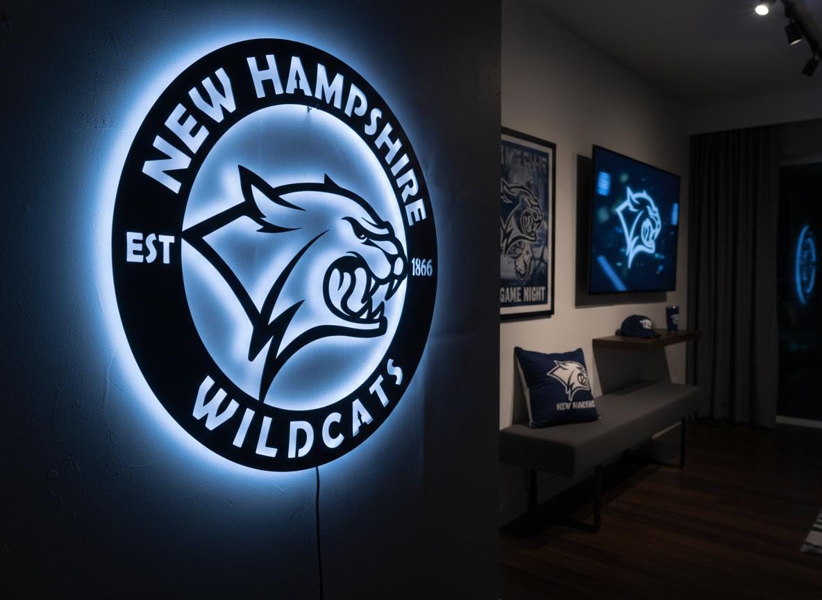 New Hampshire Wildcats Wall Art - NCAA College Game Room Decor Gift