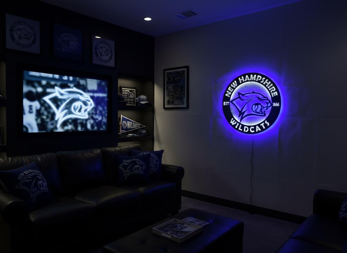 New Hampshire Wildcats Wall Art - NCAA College Game Room Decor Gift