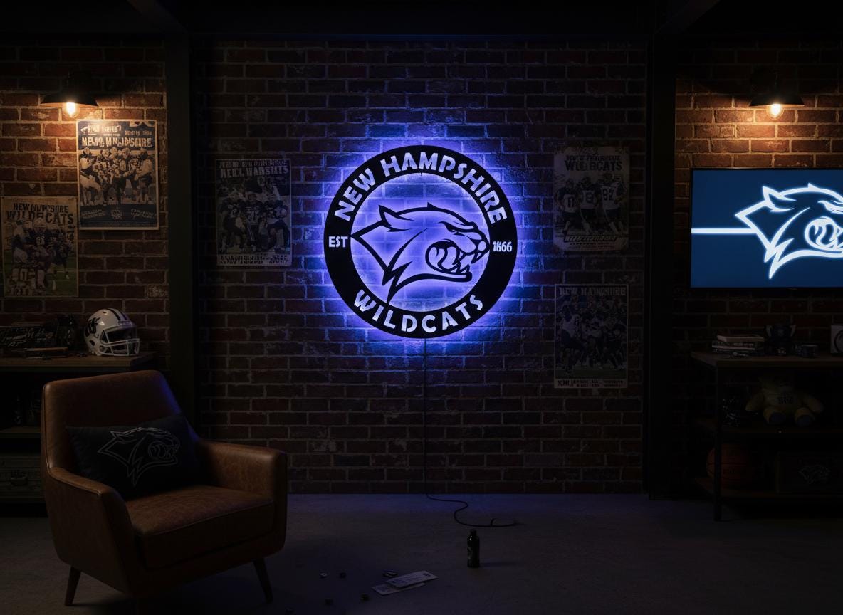 New Hampshire Wildcats Wall Art - NCAA College Game Room Decor Gift