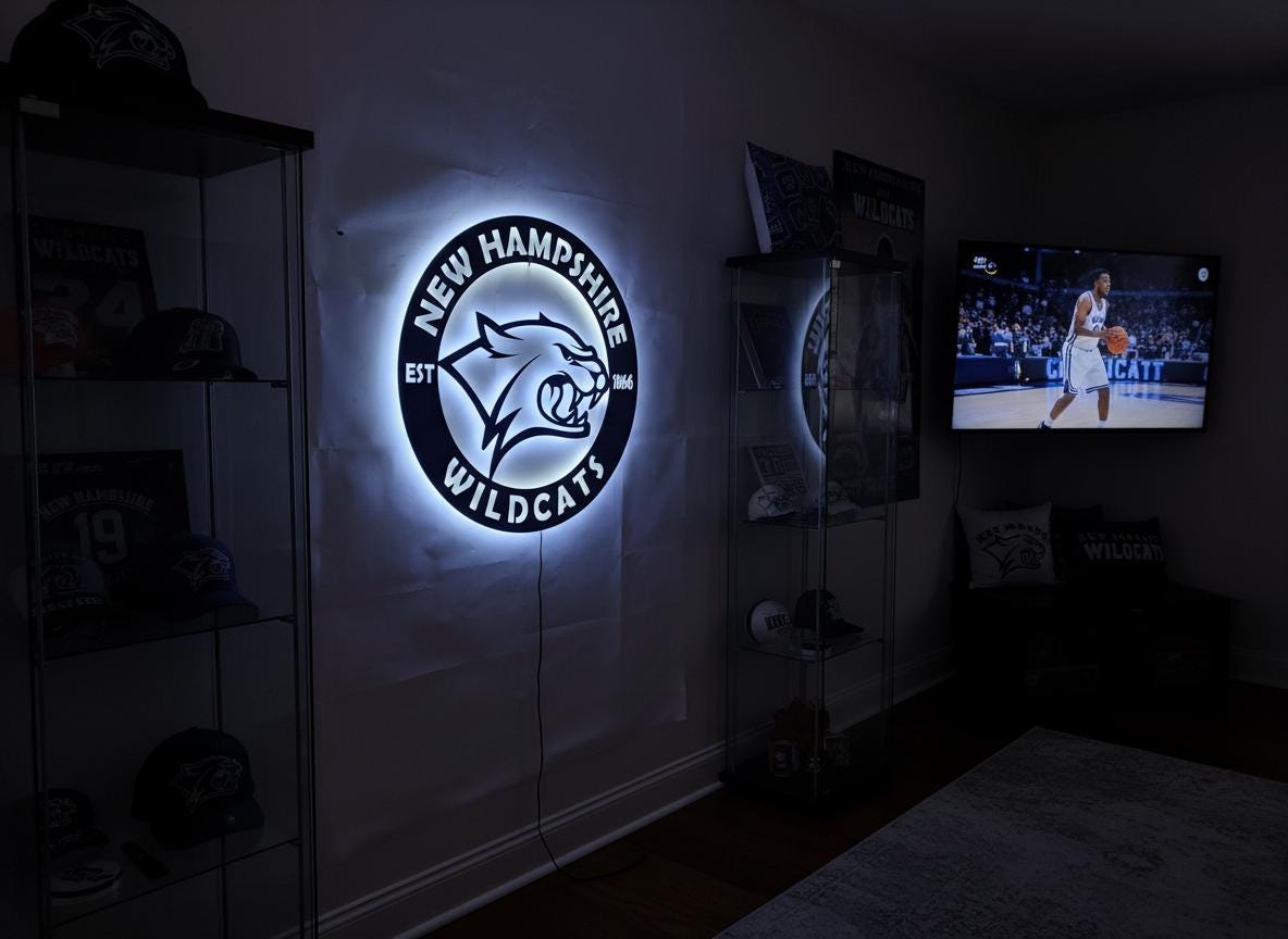 New Hampshire Wildcats Wall Art - NCAA College Game Room Decor Gift