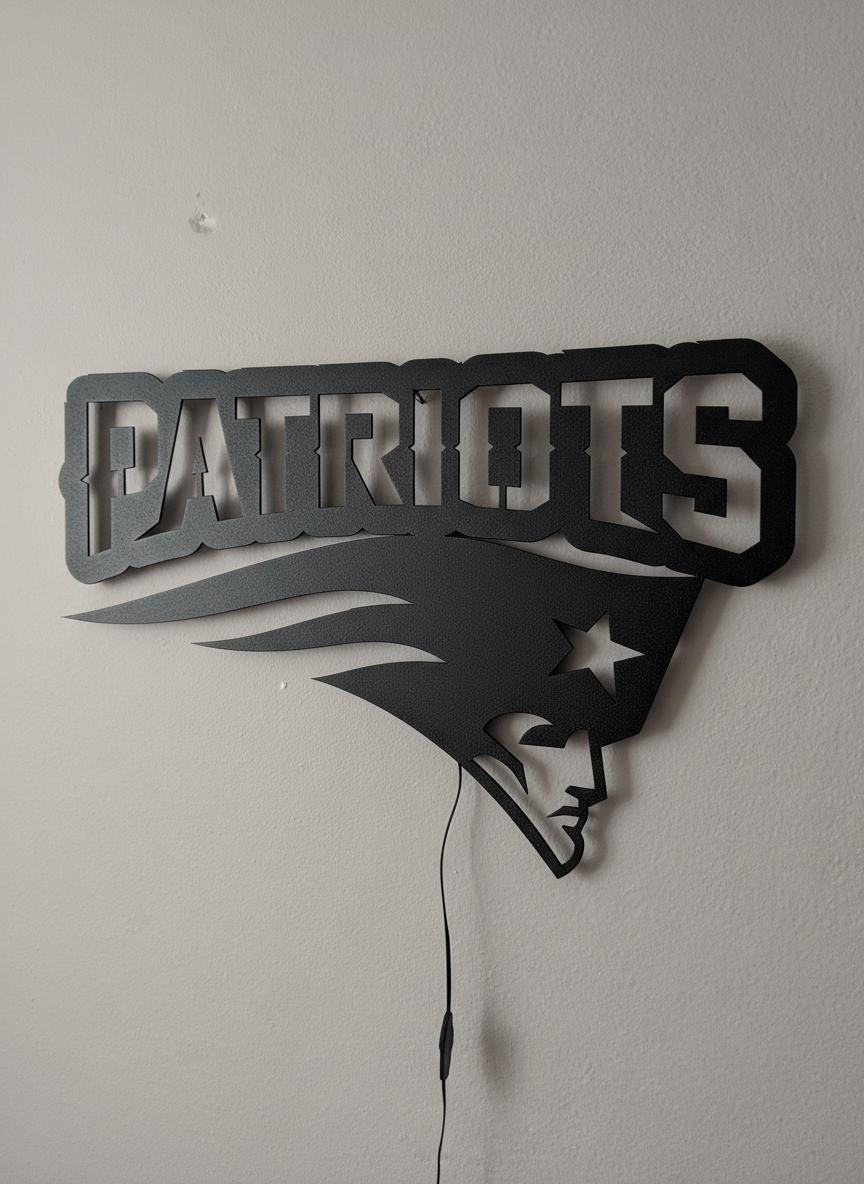New England Patriots Wall Art - Team Logo NFL Football Fan Decor