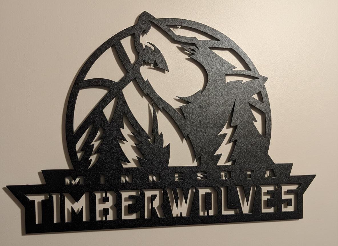 NBA Wall Art - Minnesota Timberwolves Logo Decor for Game Room