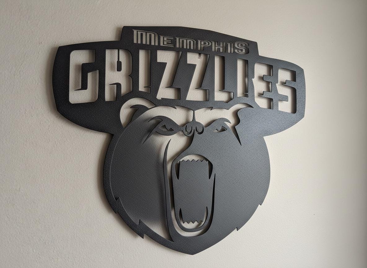 Memphis Grizzlies Wall Art - NBA Team Logo Decor for Game Room Gift