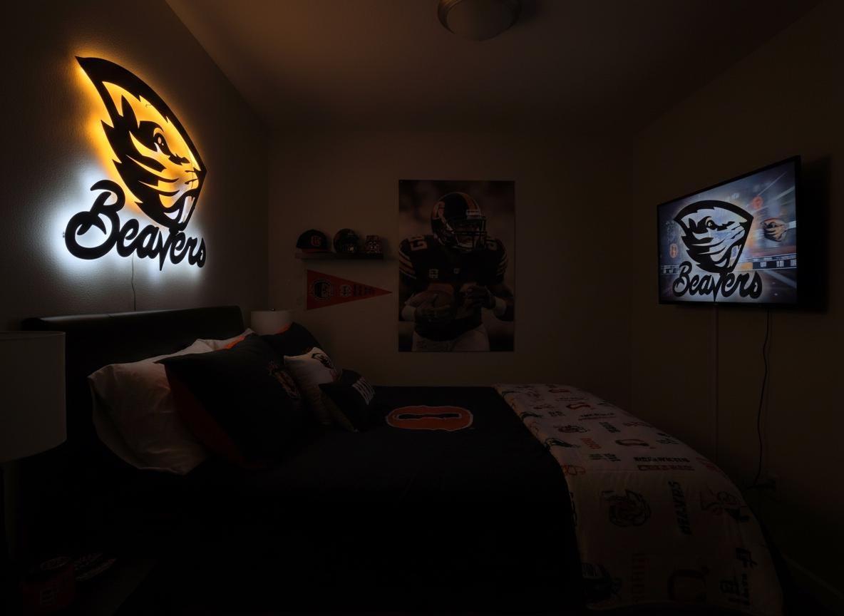 Oregon State Beavers Wall Art - Official OSU Team Logo Game Room Decor
