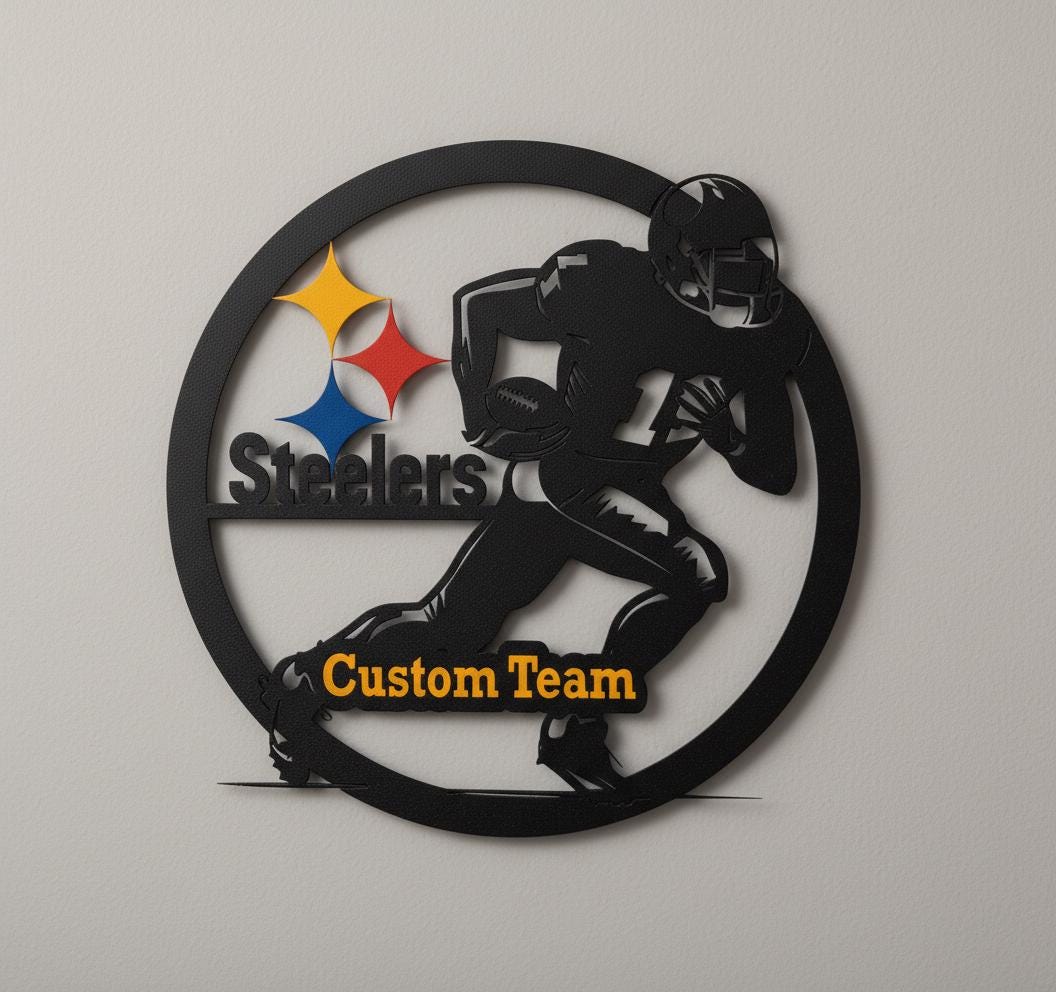 Pittsburgh Steelers Wall Art - Team Logo NFL Decor - Game Room Gift