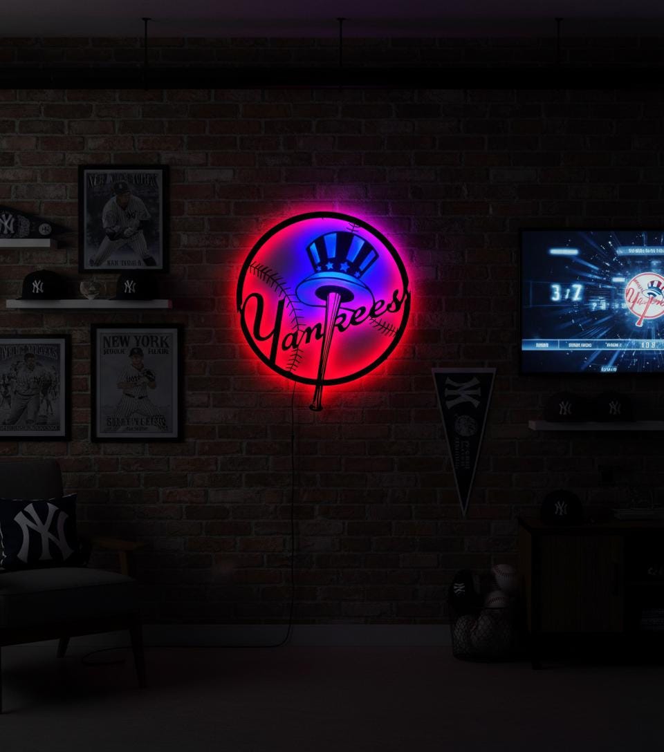New York Yankees Wall Art - Iconic Team Logo Game Room Man Cave Decor