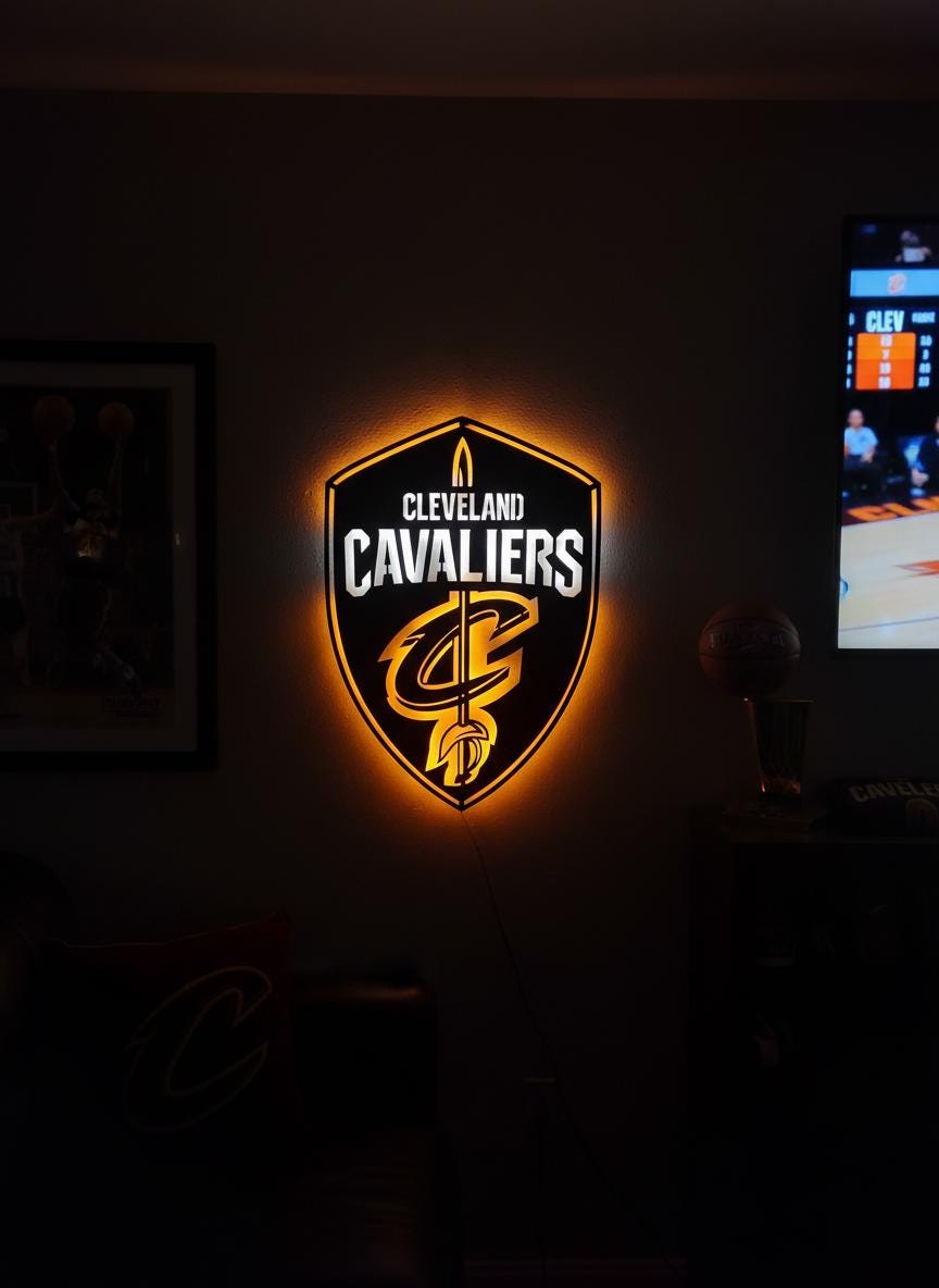 Cleveland Cavaliers Wall Art - NBA Basketball Team Logo Game Room Decor