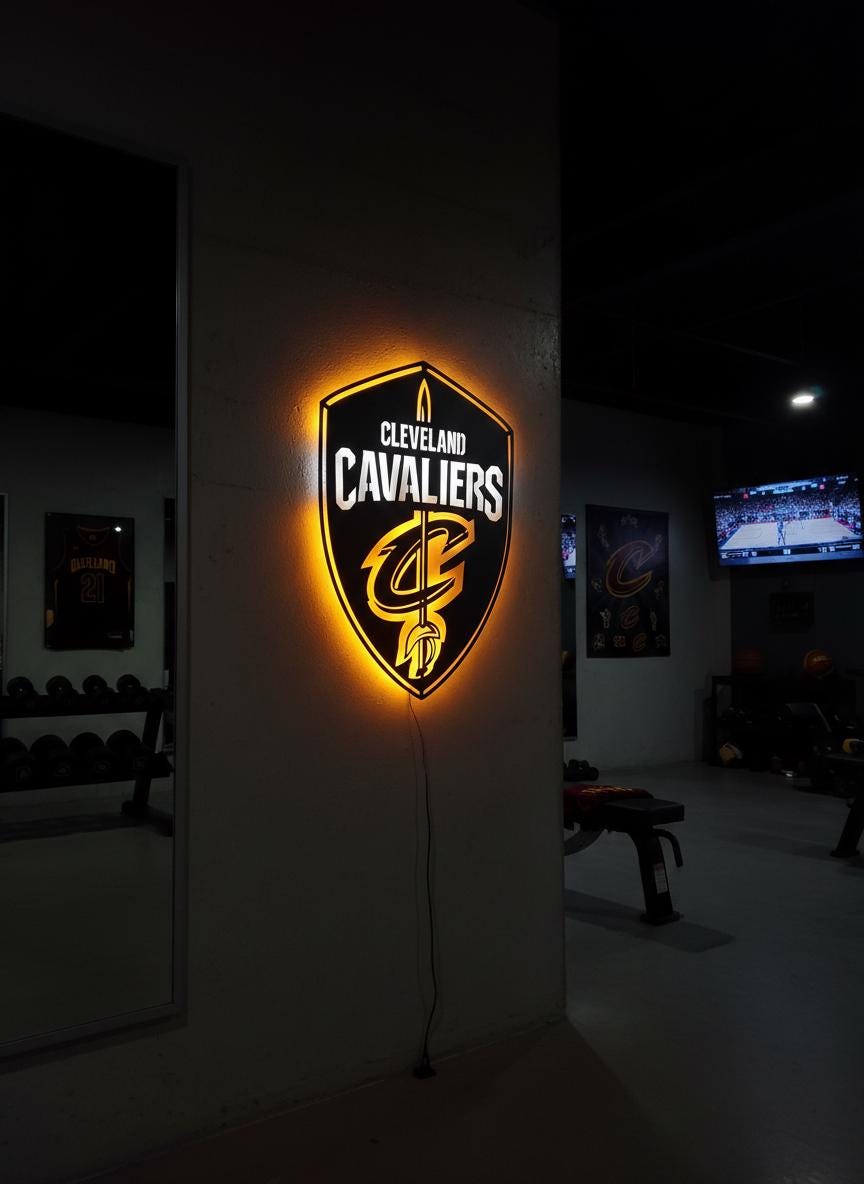 Cleveland Cavaliers Wall Art - NBA Basketball Team Logo Game Room Decor