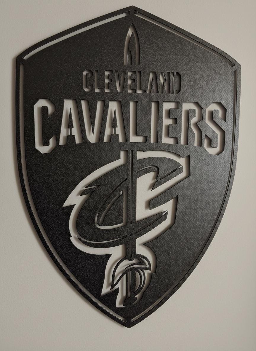 Cleveland Cavaliers Wall Art - NBA Basketball Team Logo Game Room Decor