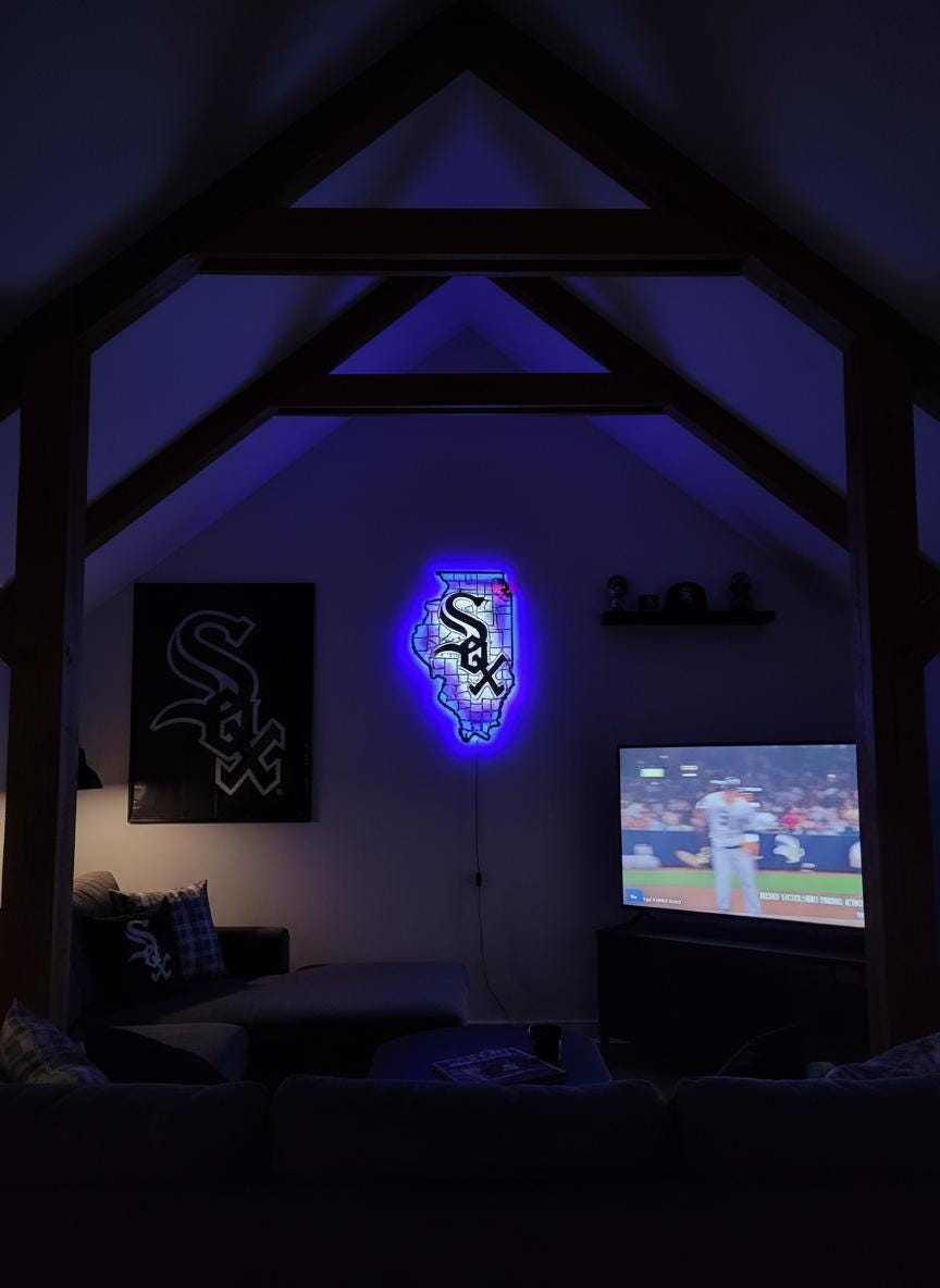 Chicago White Sox Wall Art - Baseball Team Logo Decor Game Room Gift