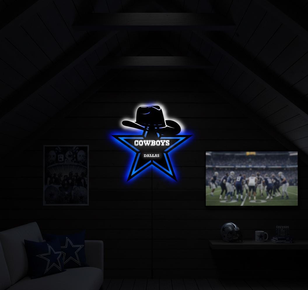 Dallas Stars Wall Art - Hockey Team Logo Game Room Decor | Sports Fan Gift
