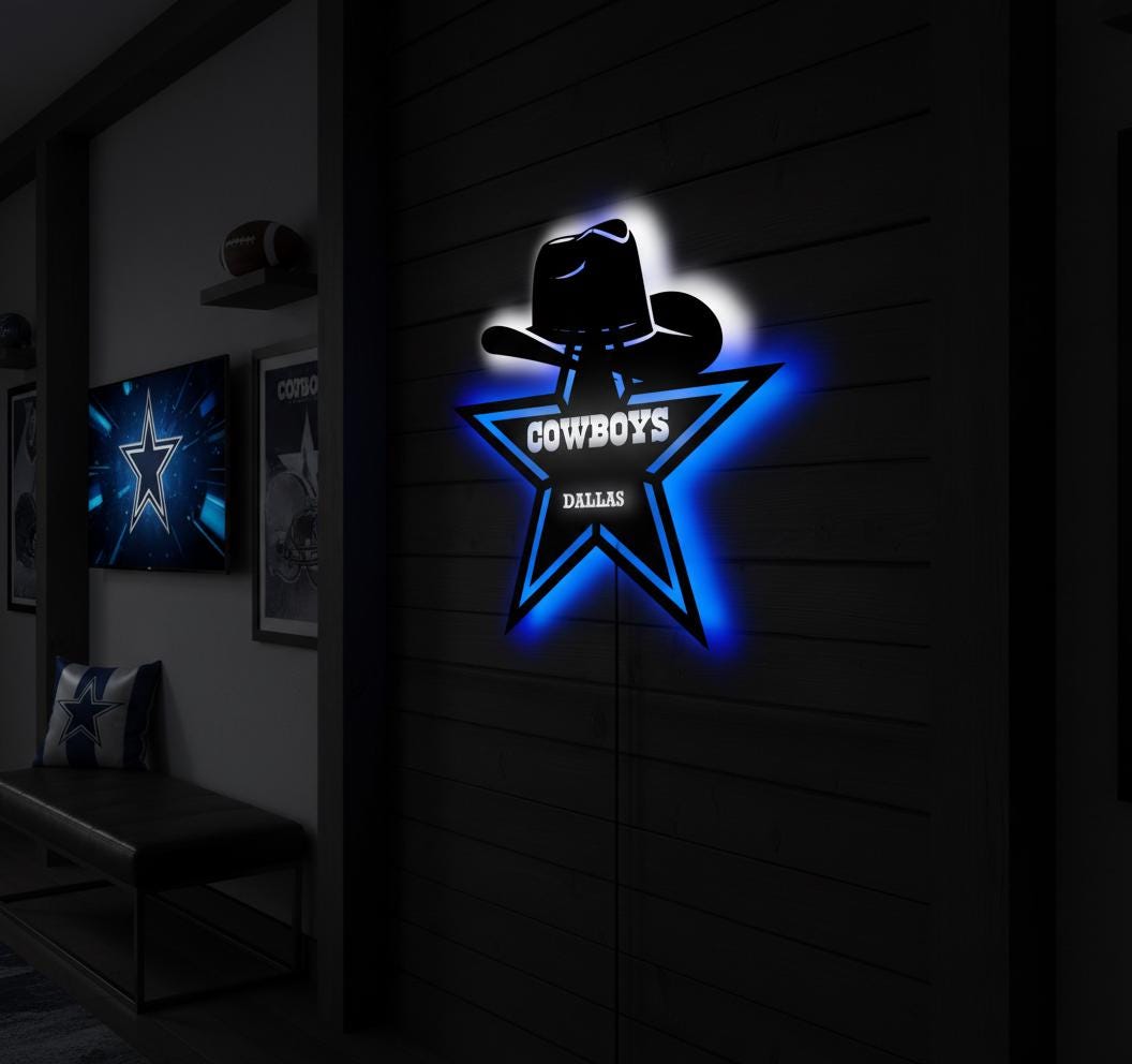 Dallas Stars Wall Art - Hockey Team Logo Game Room Decor | Sports Fan Gift