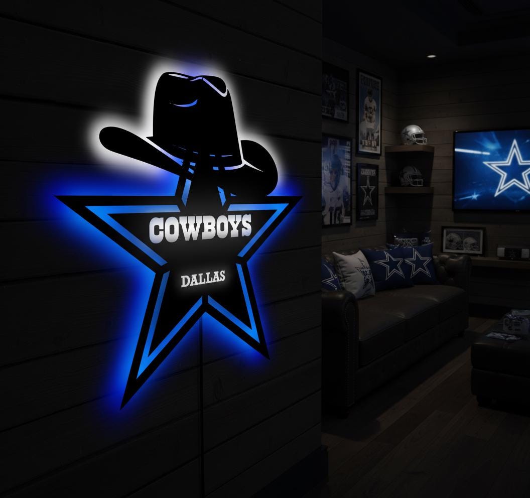 Dallas Stars Wall Art - Hockey Team Logo Game Room Decor | Sports Fan Gift