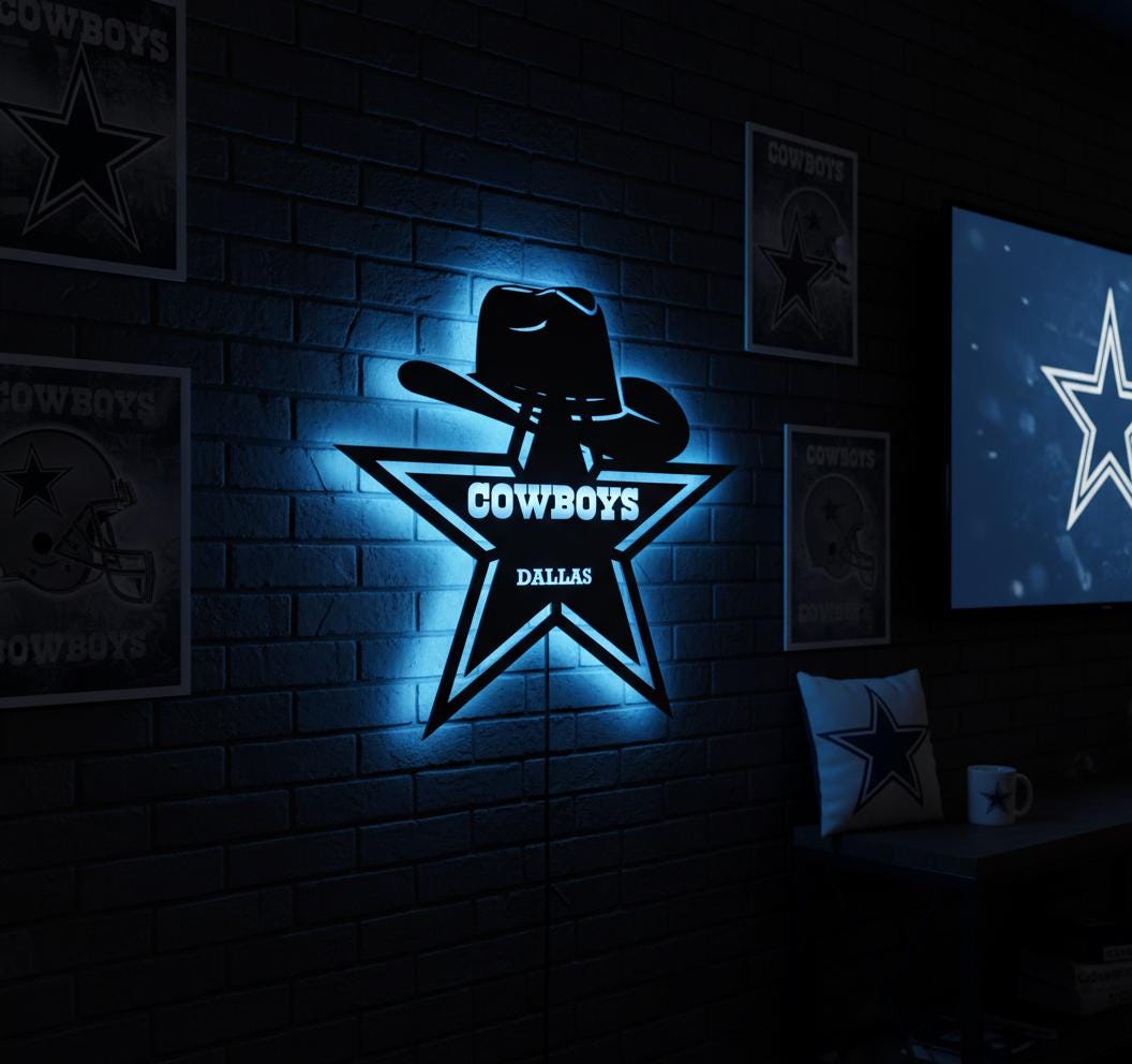 Dallas Stars Wall Art - Hockey Team Logo Game Room Decor | Sports Fan Gift