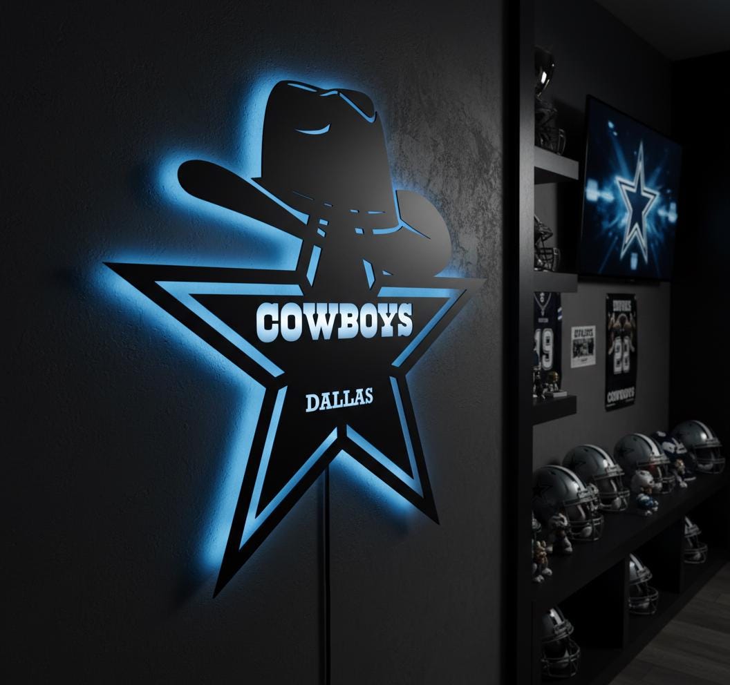 Dallas Stars Wall Art - Hockey Team Logo Game Room Decor | Sports Fan Gift
