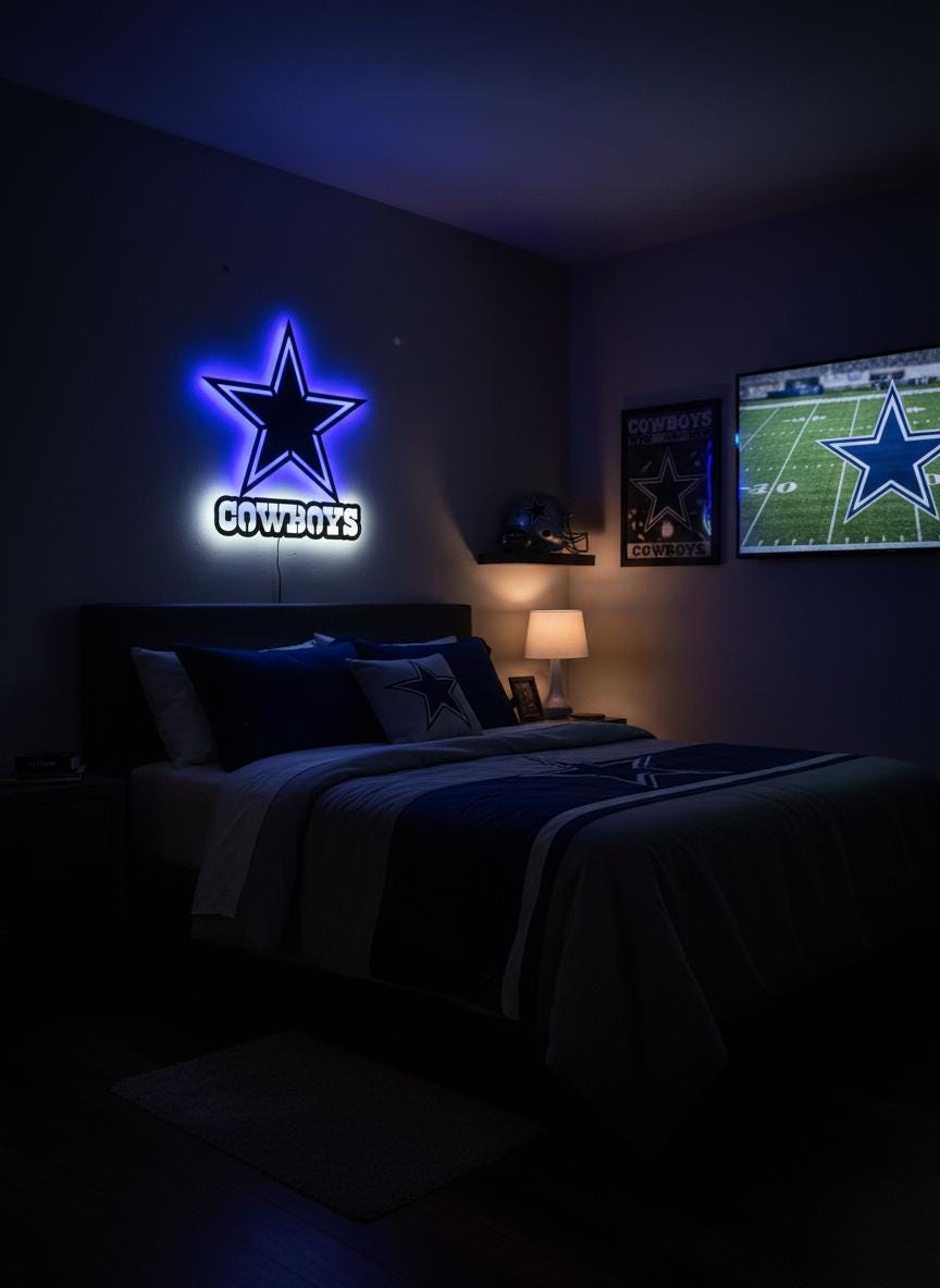 Dallas Cowboys Wall Art - NFL Team Logo Decor for Game Room & Gifts
