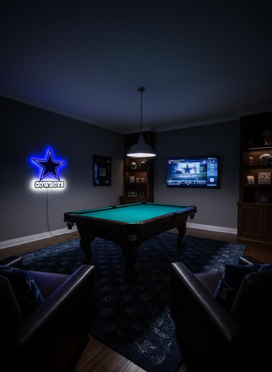 Dallas Cowboys Wall Art - NFL Team Logo Decor for Game Room & Gifts