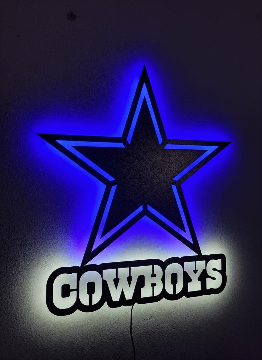 Dallas Cowboys Wall Art - NFL Team Logo Decor for Game Room & Gifts