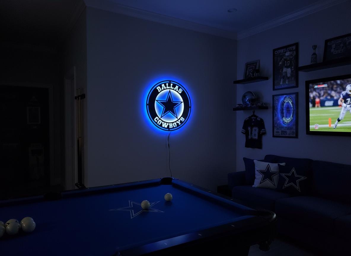 Dallas Cowboys Wall Art - Official NFL Team Logo Sign Game Room Decor