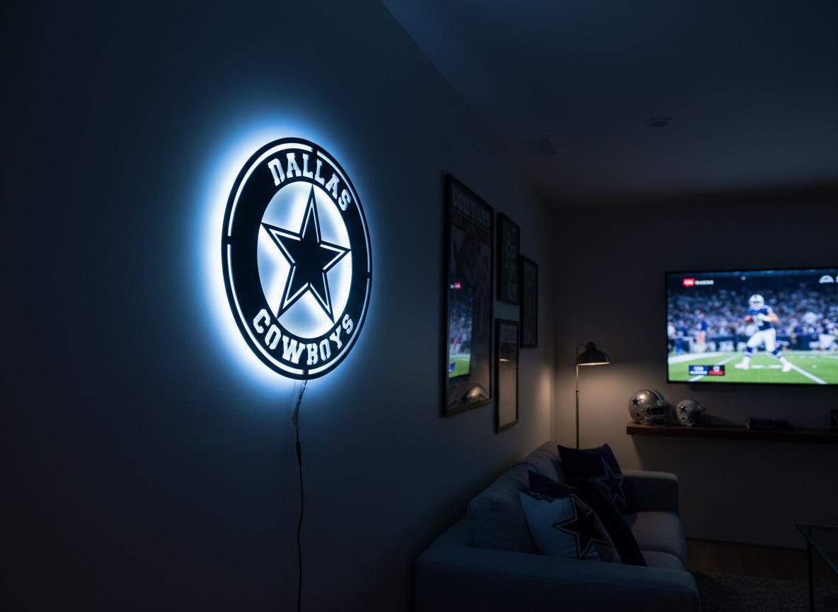 Dallas Cowboys Wall Art - Official NFL Team Logo Sign Game Room Decor