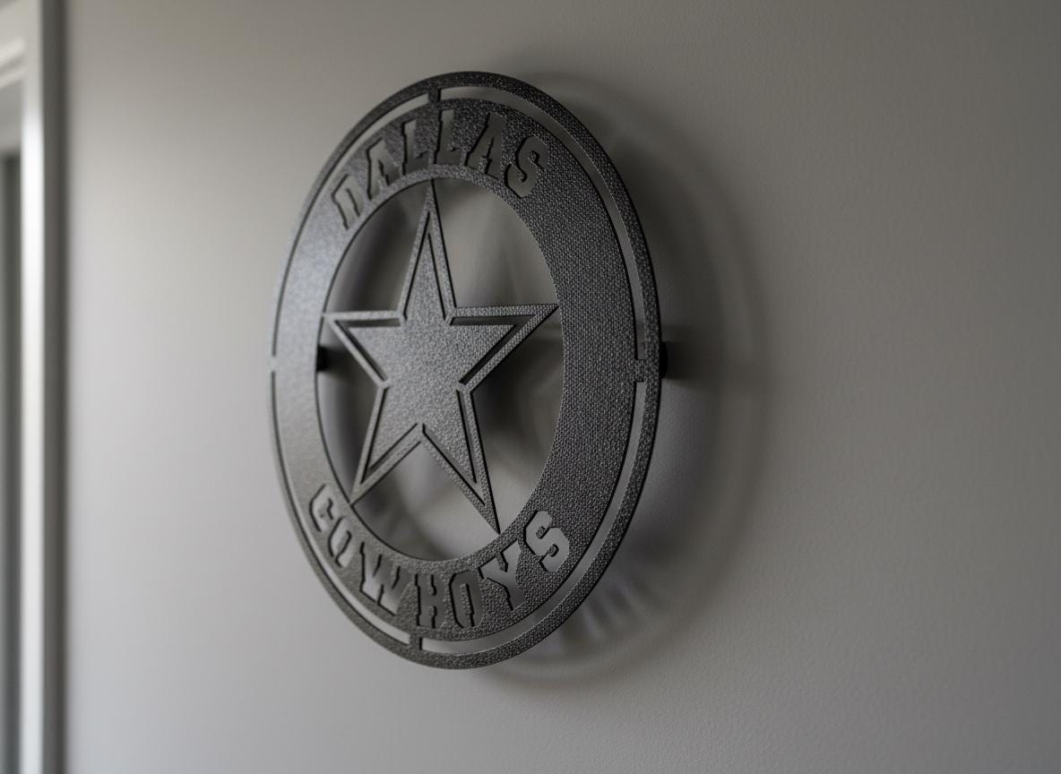 Dallas Cowboys Wall Art - Official NFL Team Logo Sign Game Room Decor