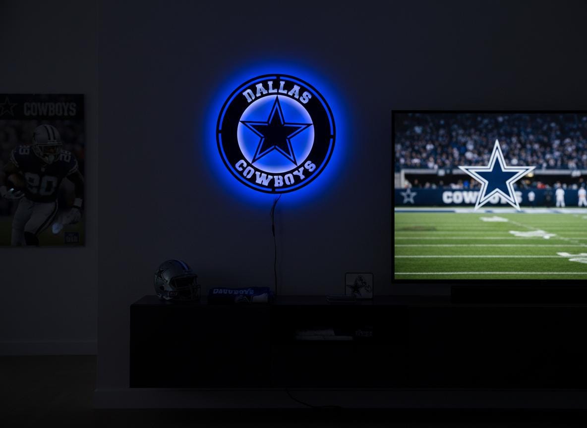 Dallas Cowboys Wall Art - Official NFL Team Logo Sign Game Room Decor