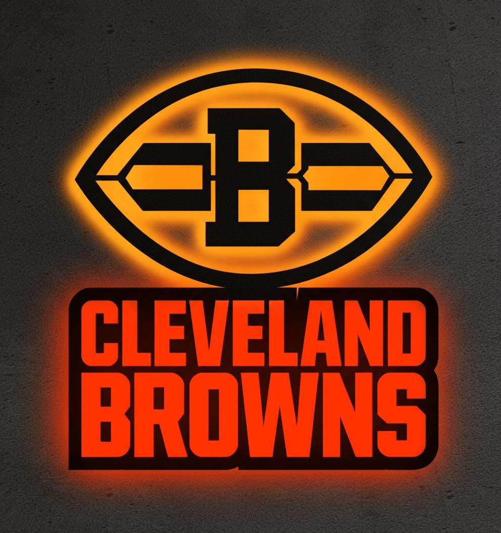 Cleveland Browns Wall Art - NFL Football Team Logo Game Room Decor
