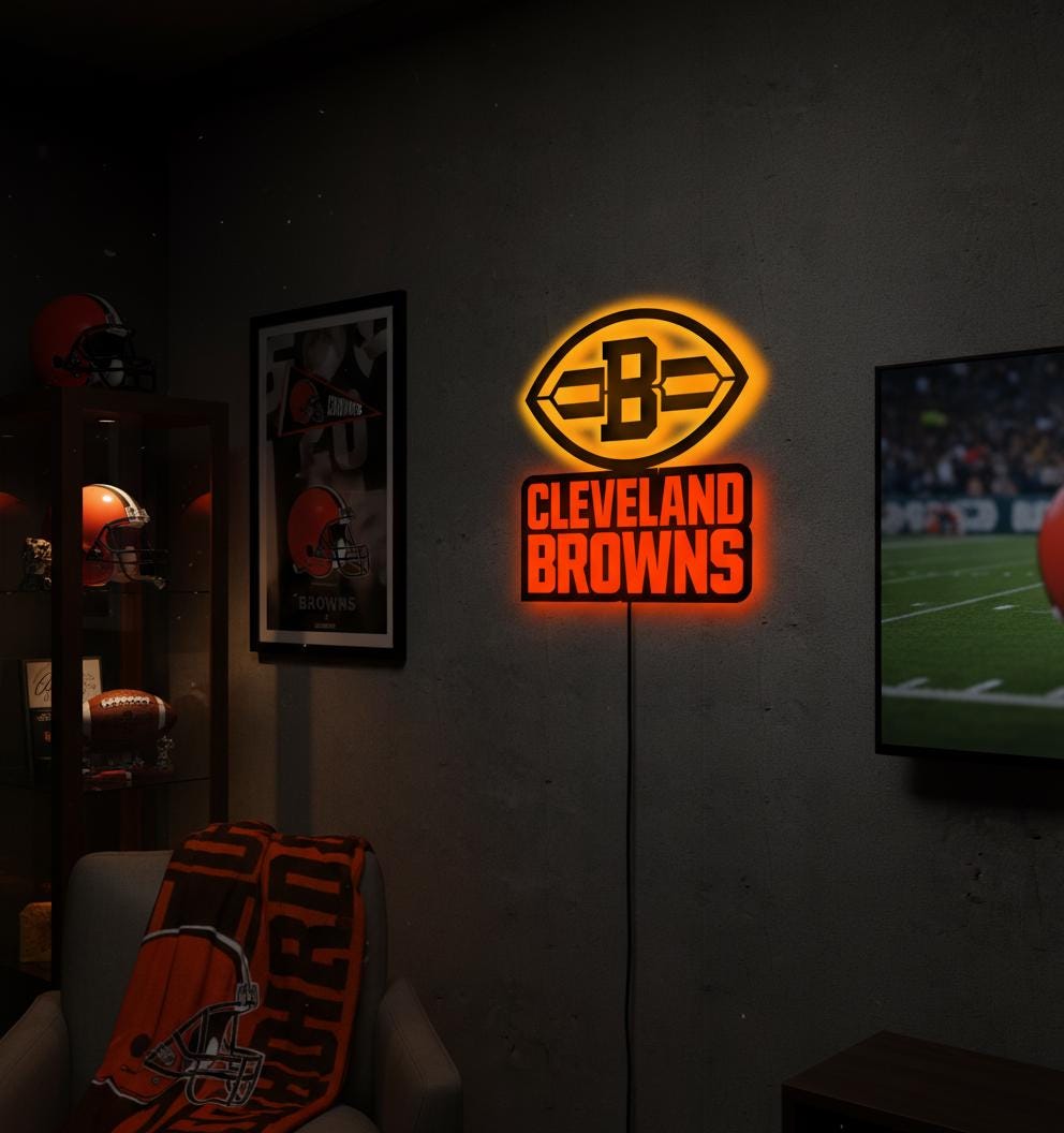 Cleveland Browns Wall Art - NFL Football Team Logo Game Room Decor