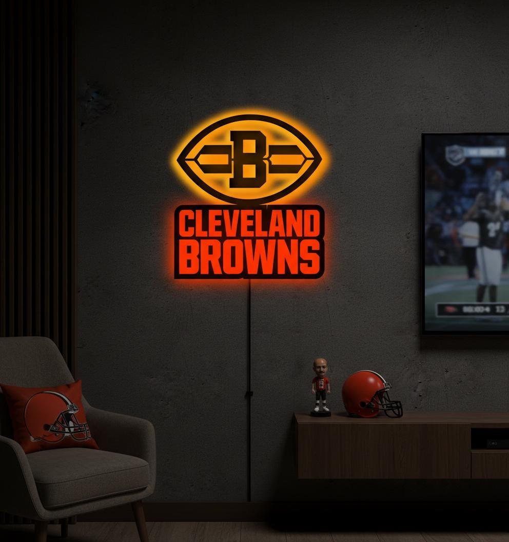 Cleveland Browns Wall Art - NFL Football Team Logo Game Room Decor