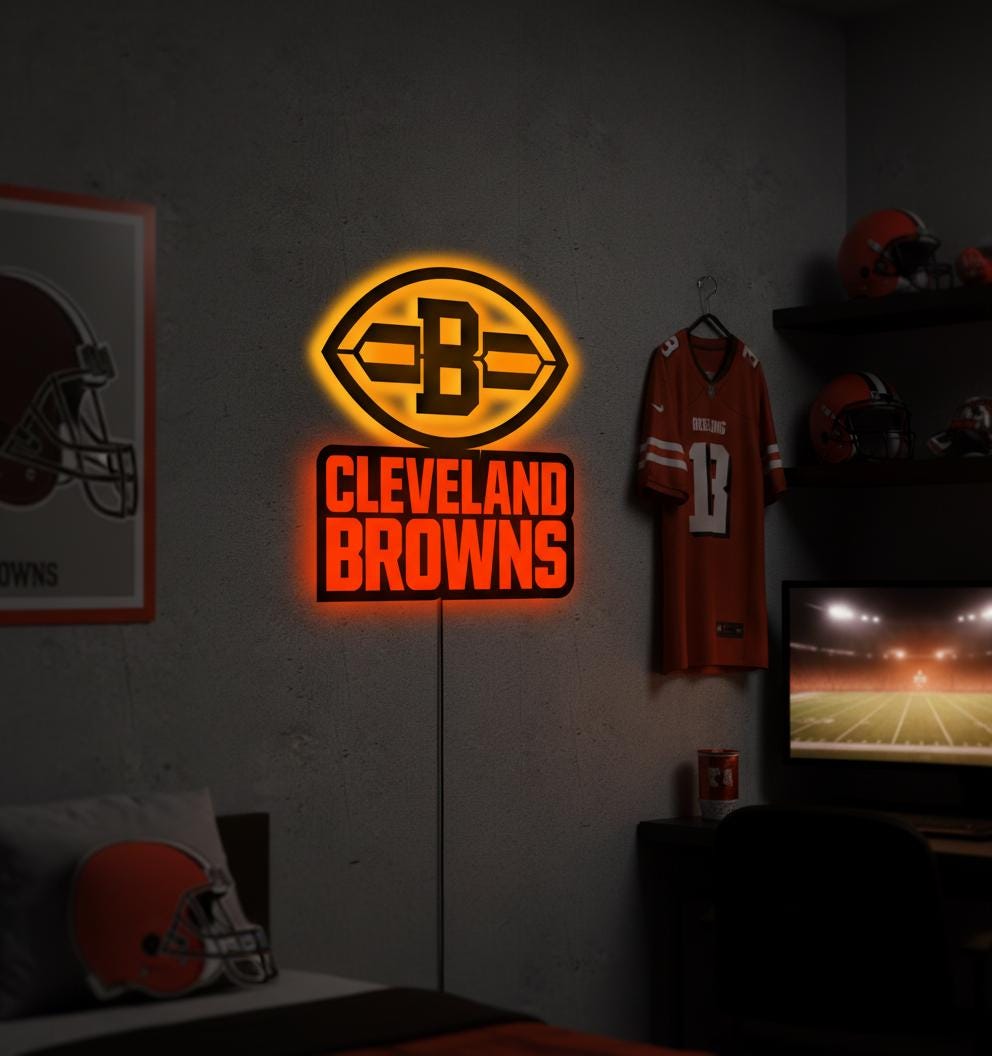 Cleveland Browns Wall Art - NFL Football Team Logo Game Room Decor