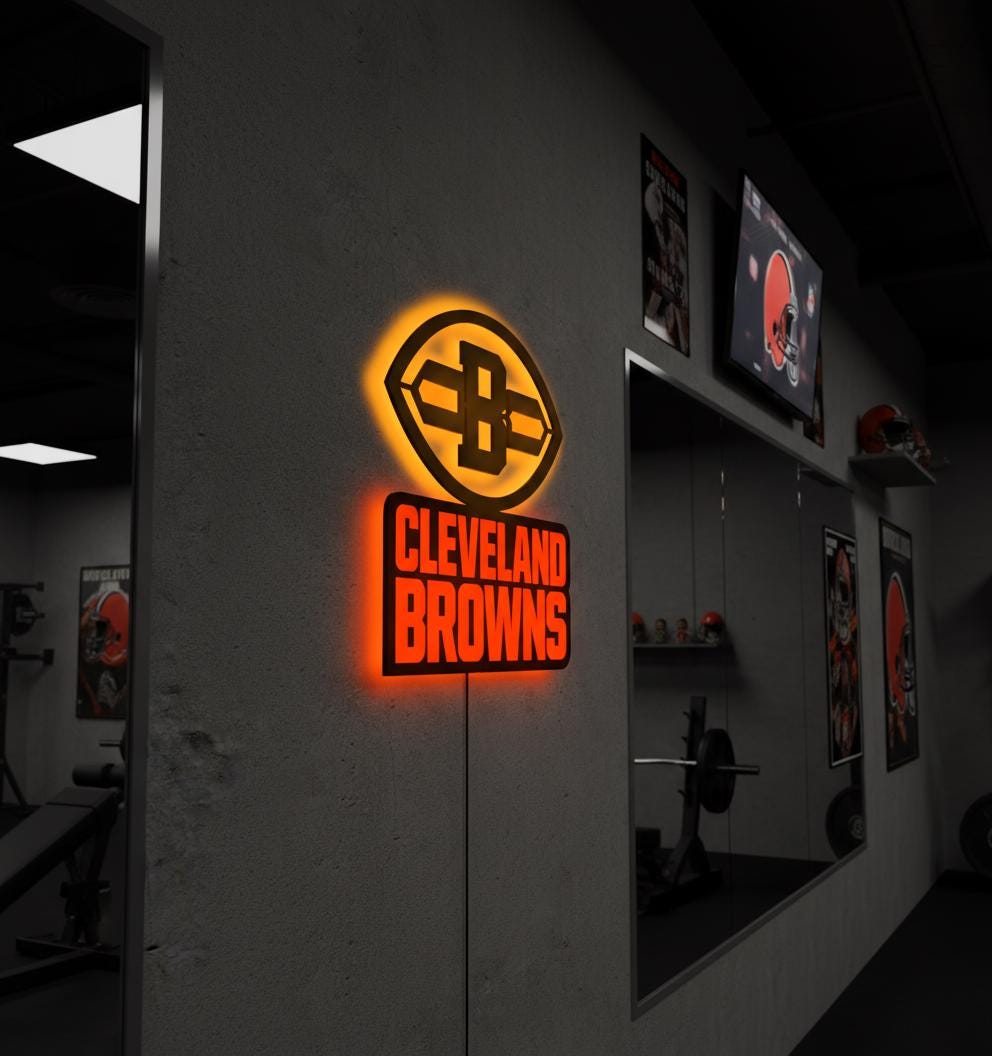Cleveland Browns Wall Art - NFL Football Team Logo Game Room Decor