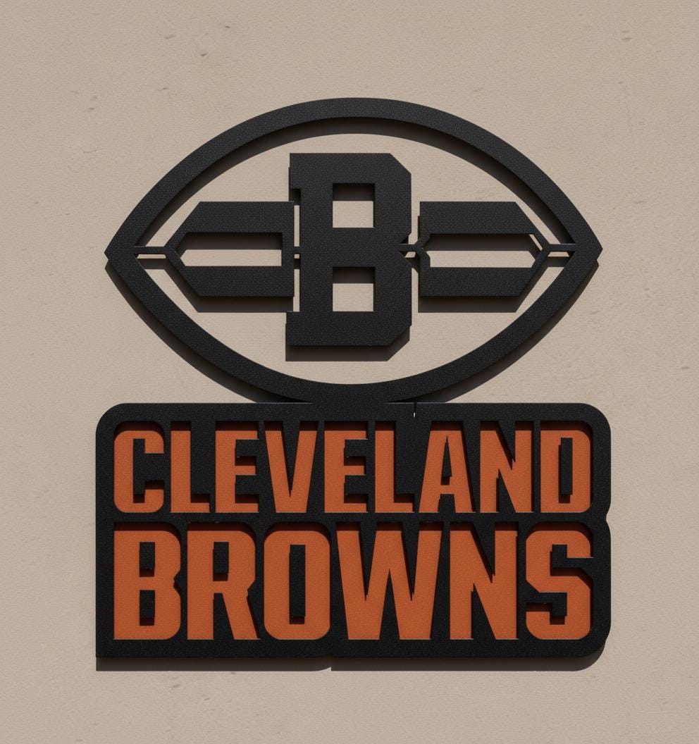 Cleveland Browns Wall Art - NFL Football Team Logo Game Room Decor