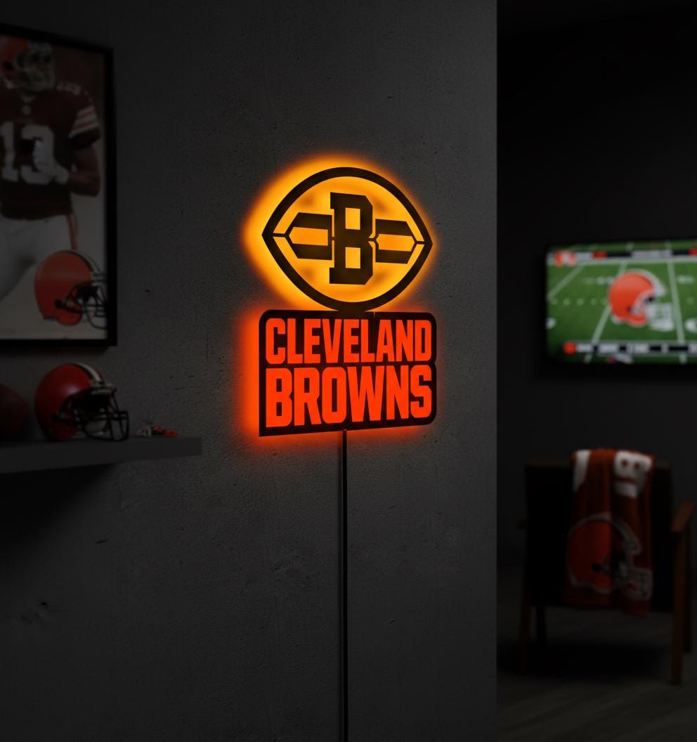 Cleveland Browns Wall Art - NFL Football Team Logo Game Room Decor