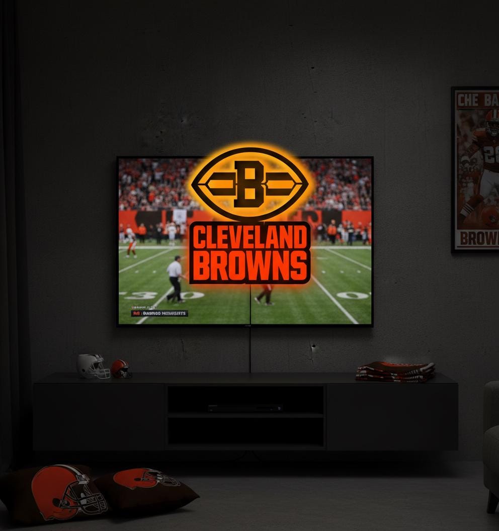 Cleveland Browns Wall Art - NFL Football Team Logo Game Room Decor