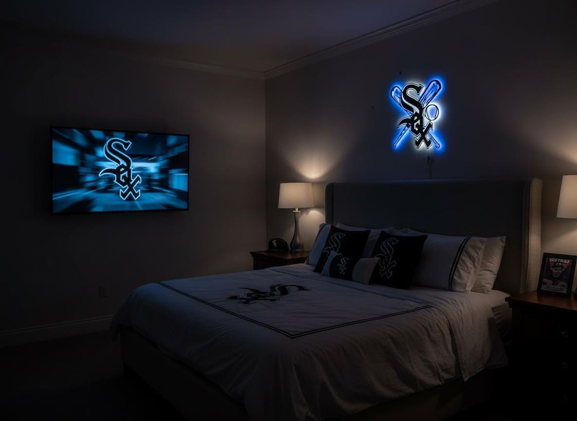 Chicago White Sox Wall Art - Baseball Team Logo Decor Game Room Sign