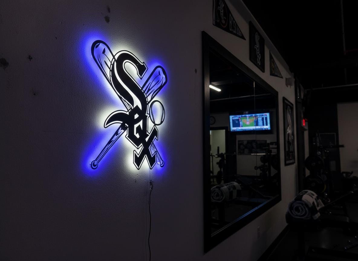 Chicago White Sox Wall Art - Baseball Team Logo Decor Game Room Sign