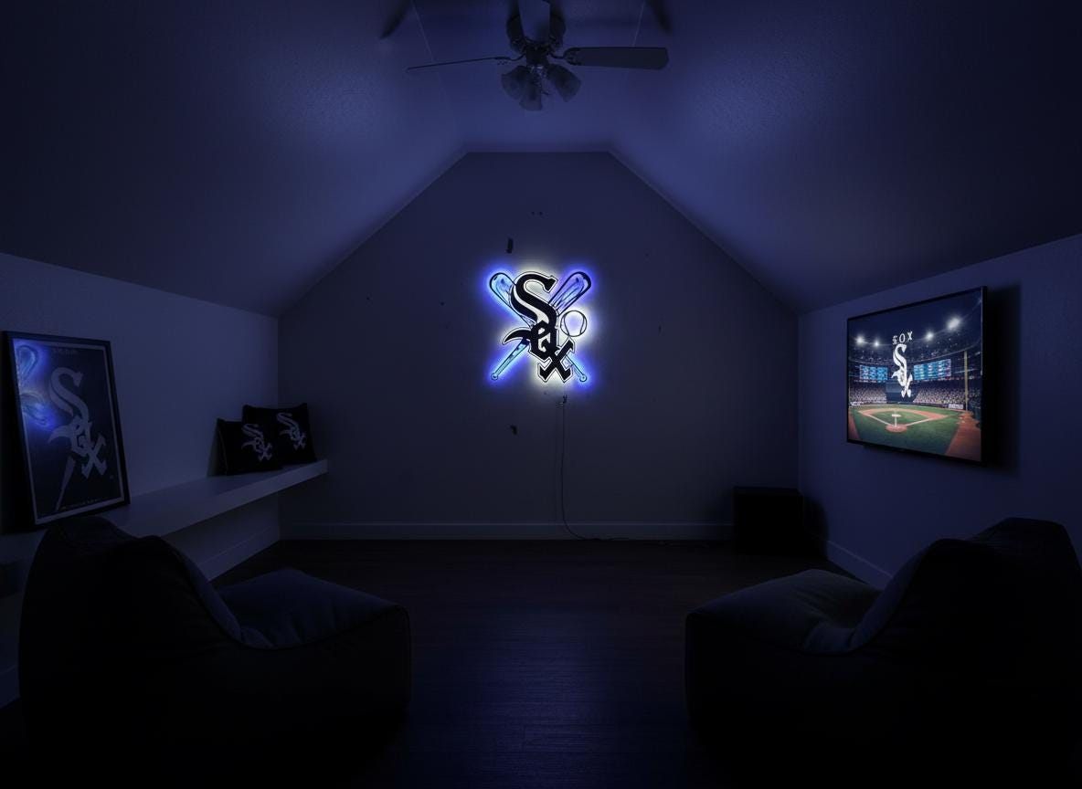 Chicago White Sox Wall Art - Baseball Team Logo Decor Game Room Sign