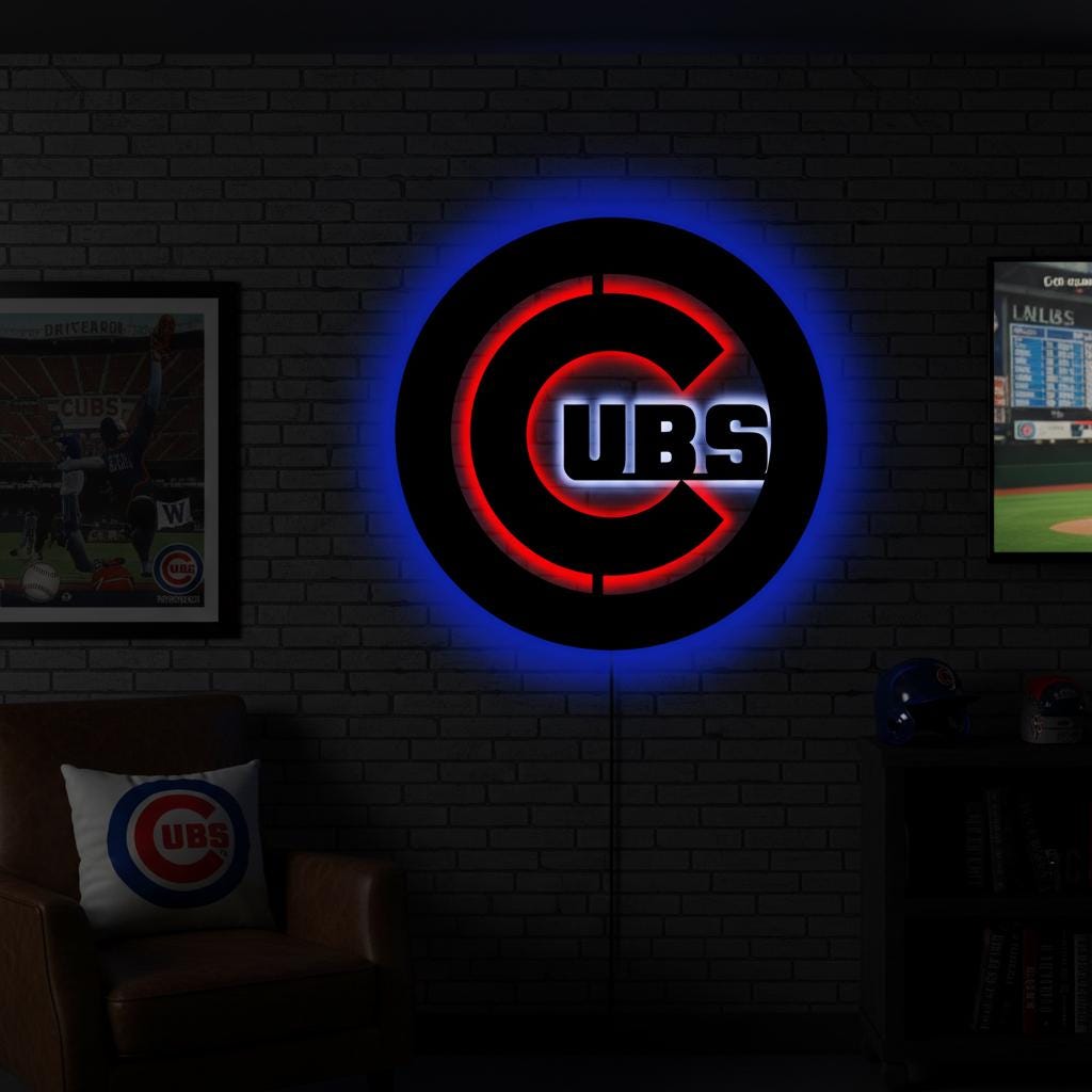 Chicago Cubs Wall Art - Wrigleyville Team Logo Baseball Fan Decor